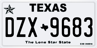 TX license plate DZX9683