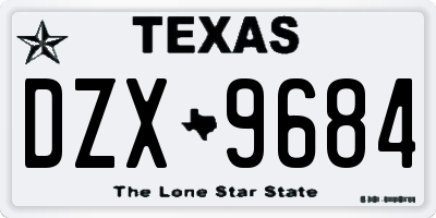 TX license plate DZX9684