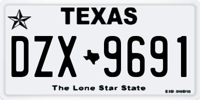 TX license plate DZX9691