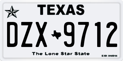 TX license plate DZX9712