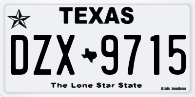 TX license plate DZX9715