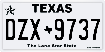 TX license plate DZX9737