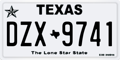 TX license plate DZX9741