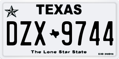TX license plate DZX9744