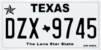 TX license plate DZX9745