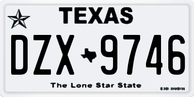 TX license plate DZX9746