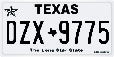 TX license plate DZX9775