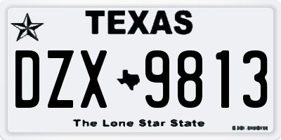 TX license plate DZX9813