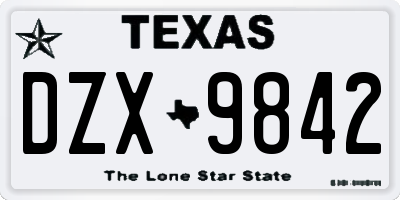TX license plate DZX9842
