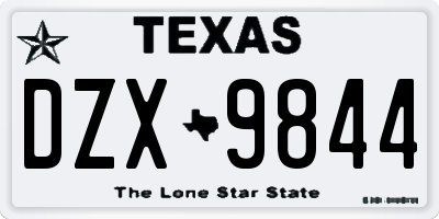 TX license plate DZX9844
