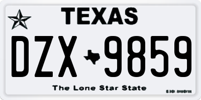 TX license plate DZX9859