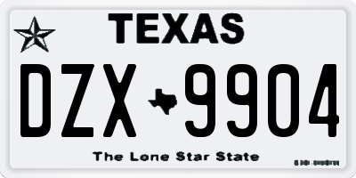 TX license plate DZX9904