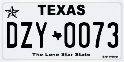 TX license plate DZY0073