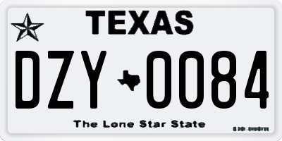 TX license plate DZY0084