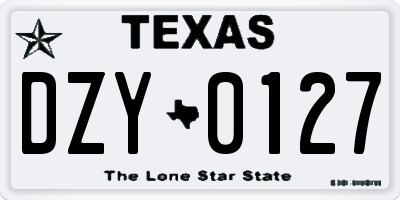 TX license plate DZY0127