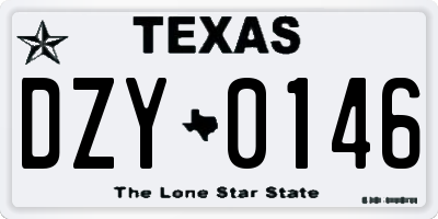 TX license plate DZY0146