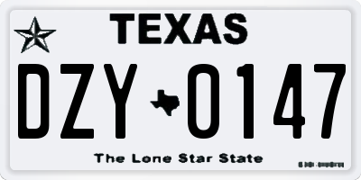 TX license plate DZY0147