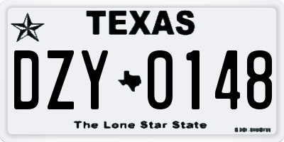 TX license plate DZY0148