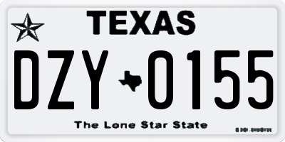 TX license plate DZY0155