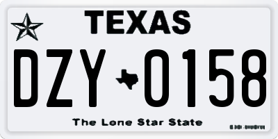 TX license plate DZY0158