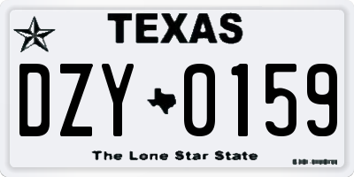 TX license plate DZY0159