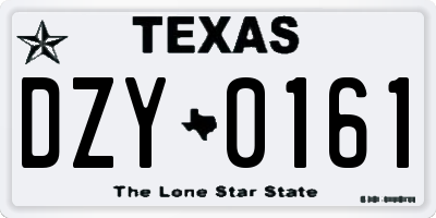 TX license plate DZY0161