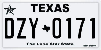 TX license plate DZY0171