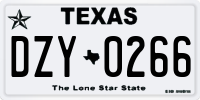 TX license plate DZY0266
