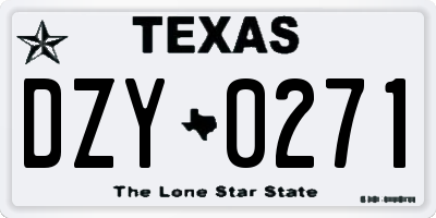 TX license plate DZY0271