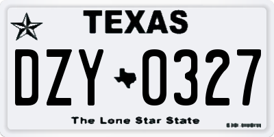TX license plate DZY0327