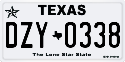 TX license plate DZY0338