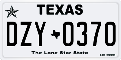 TX license plate DZY0370