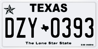 TX license plate DZY0393