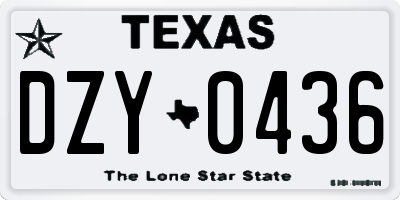 TX license plate DZY0436