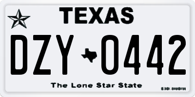 TX license plate DZY0442