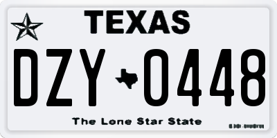 TX license plate DZY0448