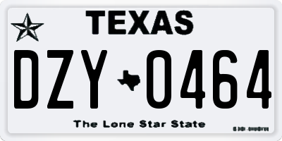 TX license plate DZY0464