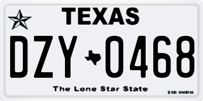 TX license plate DZY0468