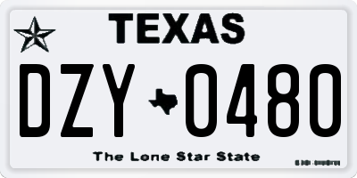 TX license plate DZY0480