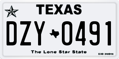 TX license plate DZY0491