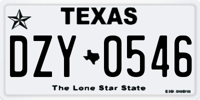 TX license plate DZY0546