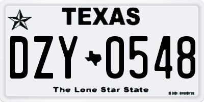 TX license plate DZY0548