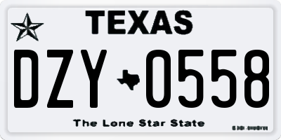 TX license plate DZY0558