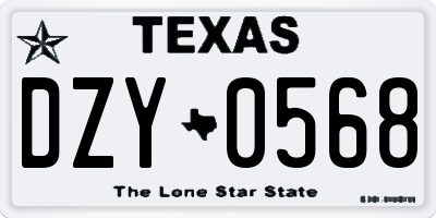 TX license plate DZY0568