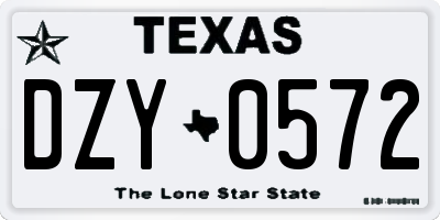TX license plate DZY0572