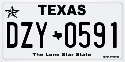 TX license plate DZY0591