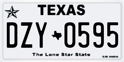 TX license plate DZY0595