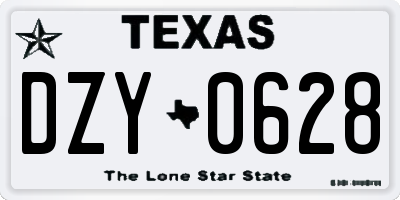 TX license plate DZY0628