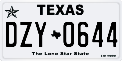 TX license plate DZY0644