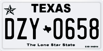 TX license plate DZY0658
